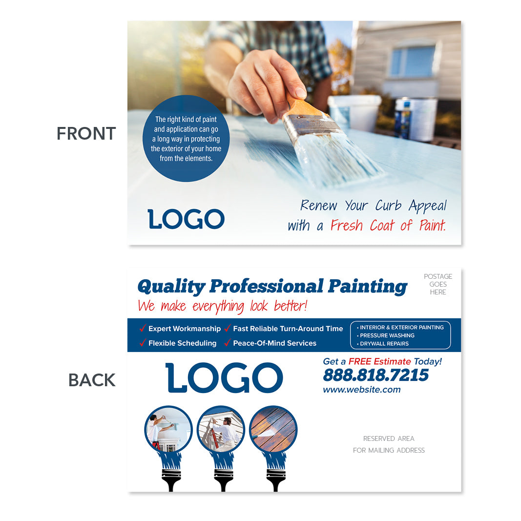 painting contractor postcard design