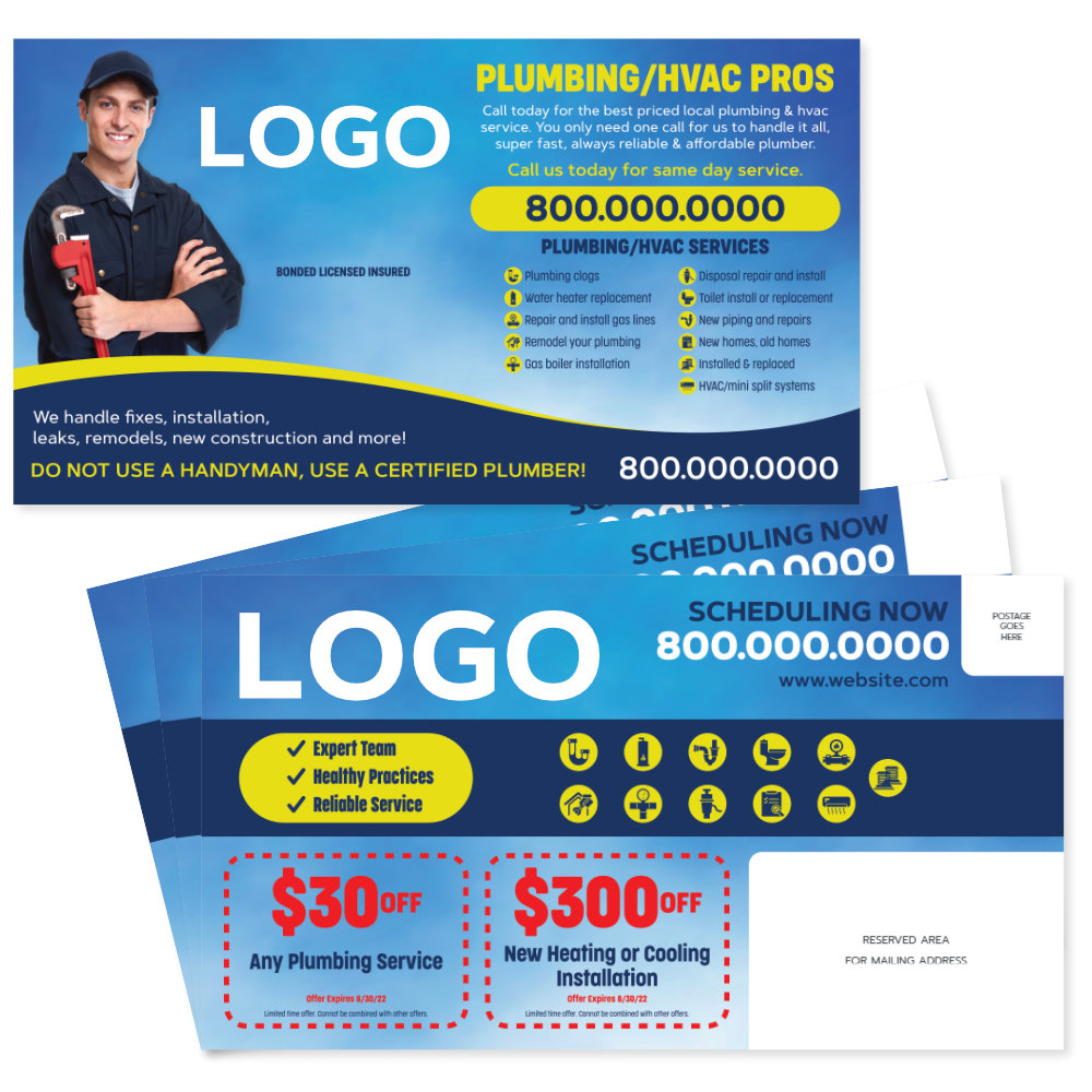 plumbing repair postcard pl16