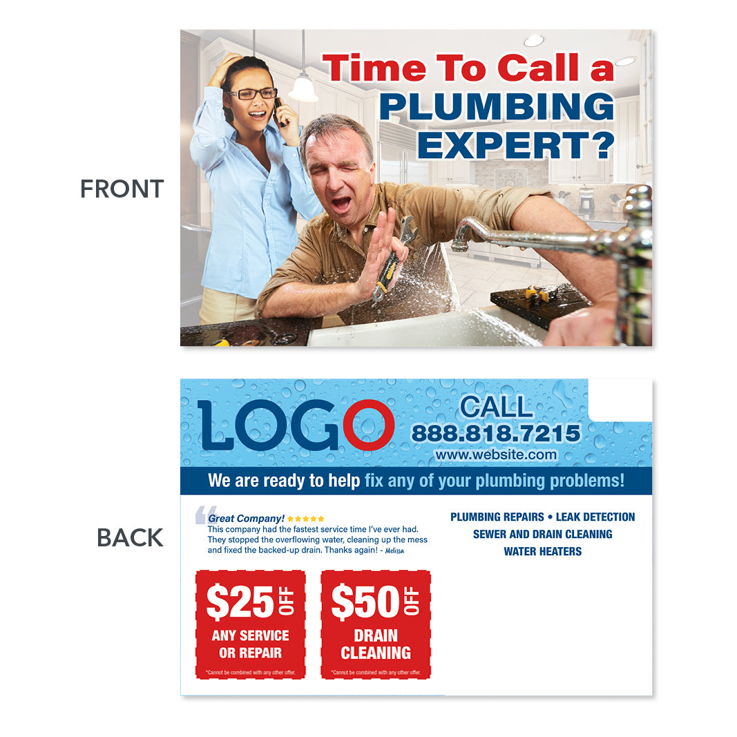 plumbing repair postcard leaky faucet