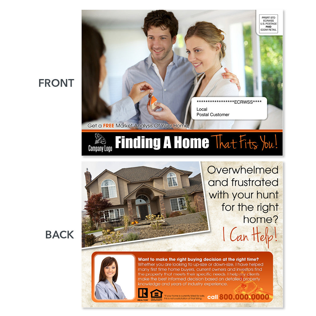 real estate agent eddm postcard design