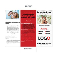 Load image into Gallery viewer, exterior home contractor brochure
