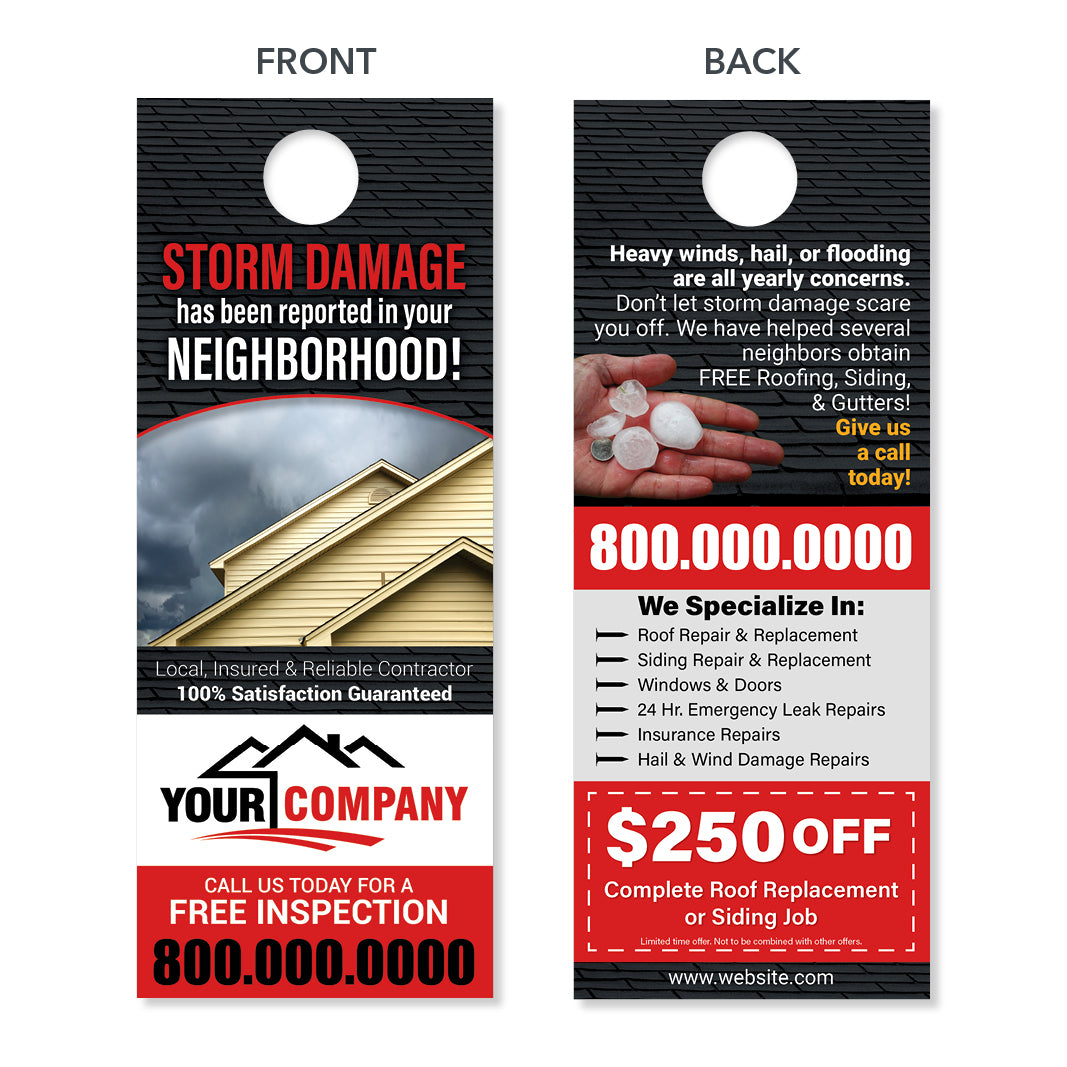 hail damage door hanger for roofers