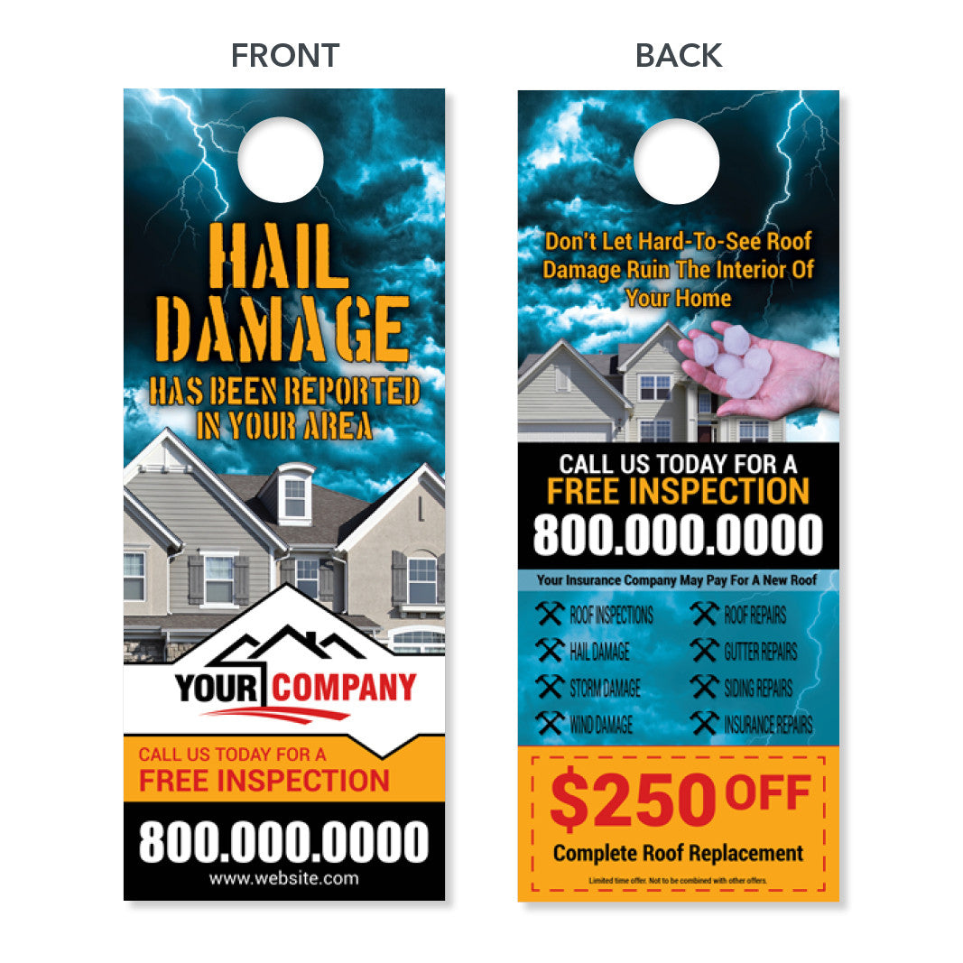 hail damage door hanger for roofers