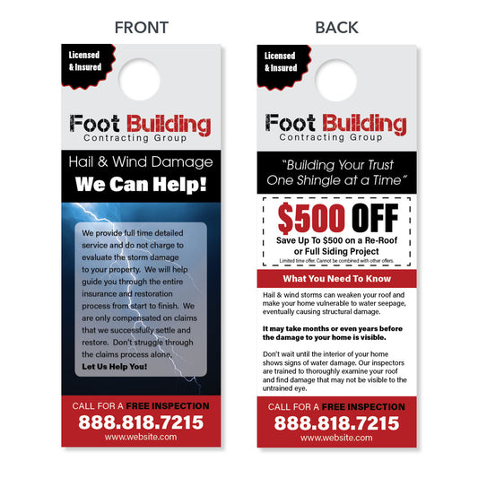 hail damage door hanger for roofers