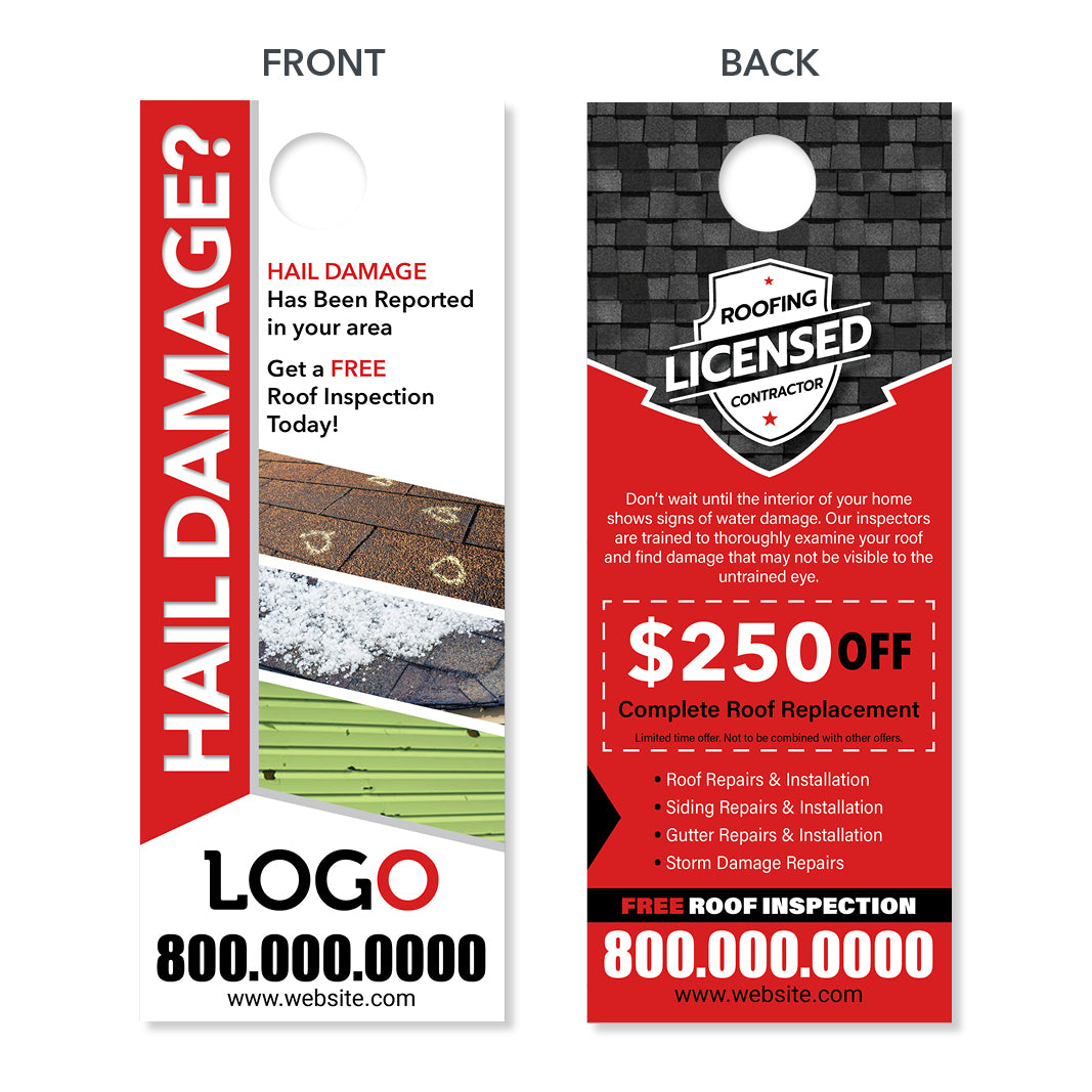 hail damage door hanger for roofers