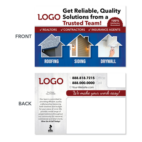 roofing postcard for realtors and insurance agents