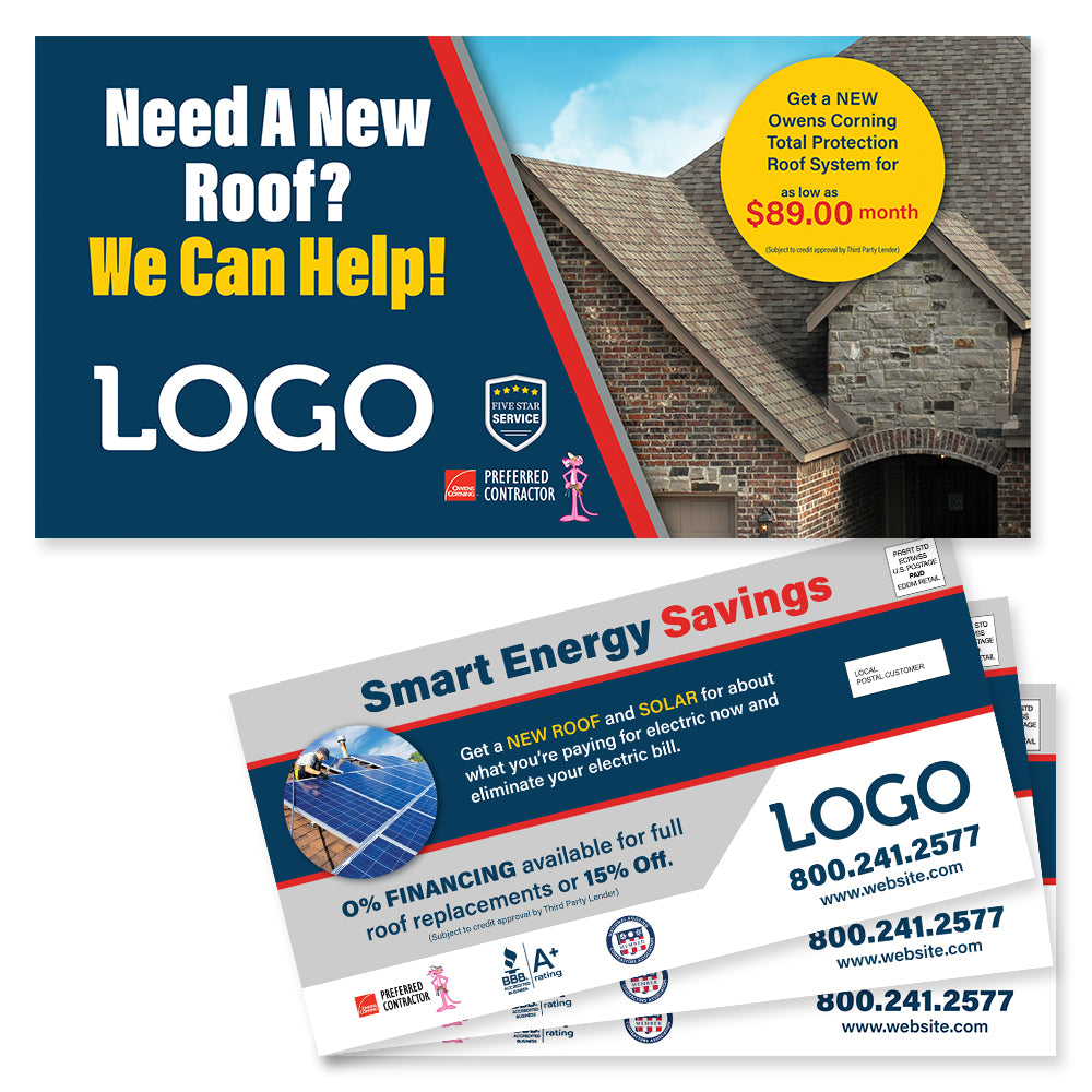roof and solar eddm postcard design