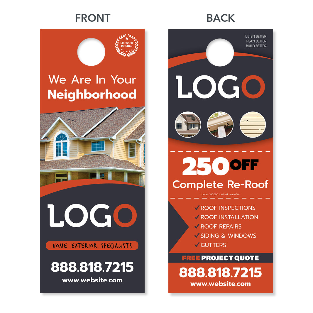 neighborhood door hanger for roofers