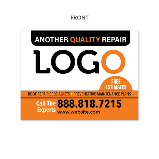 roof repair and maintenance yard sign