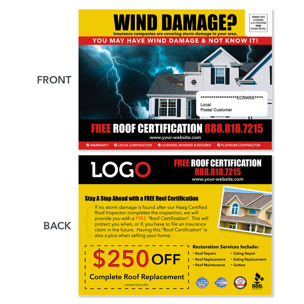 wind damage eddm postcard