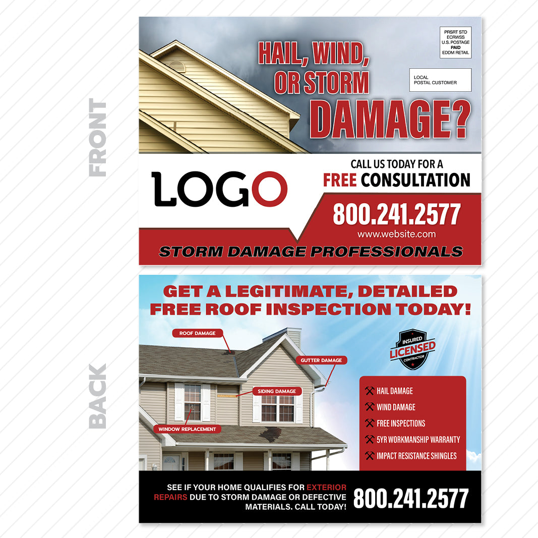 storm damage eddm postcard for roofers