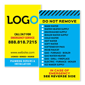 Plumbing Equipment Tags - Print Design Services – Footbridge Marketing