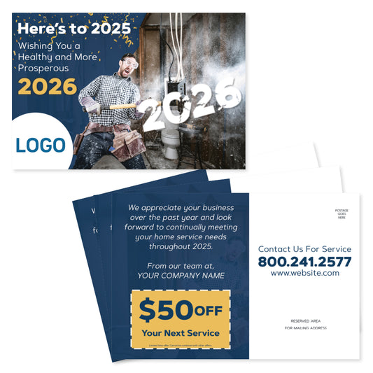 2026 new years contractor holiday postcard