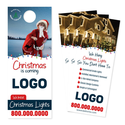 Christmas light installer door hanger printing