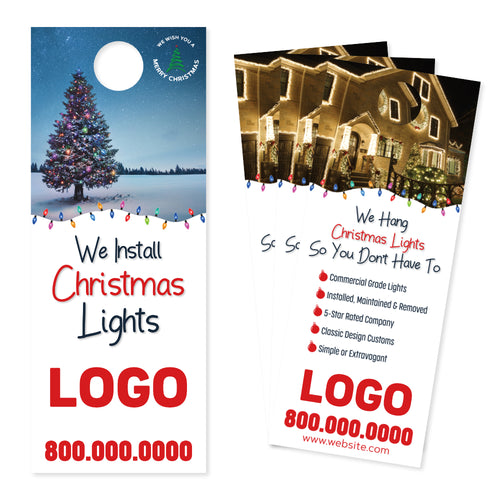 christmas lights installation door hanger printing