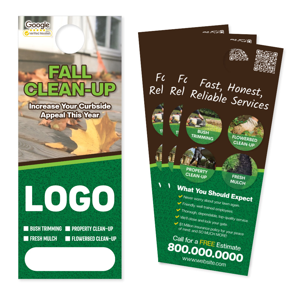 Fall Lawn Care Door Hanger - Designed & Printed – Footbridge Marketing