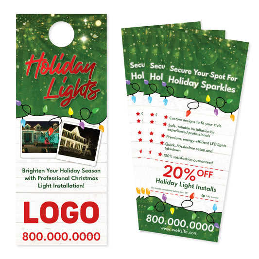 Holiday light install door hanger design