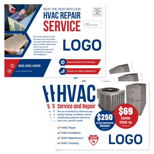 hvac service repair postcard design