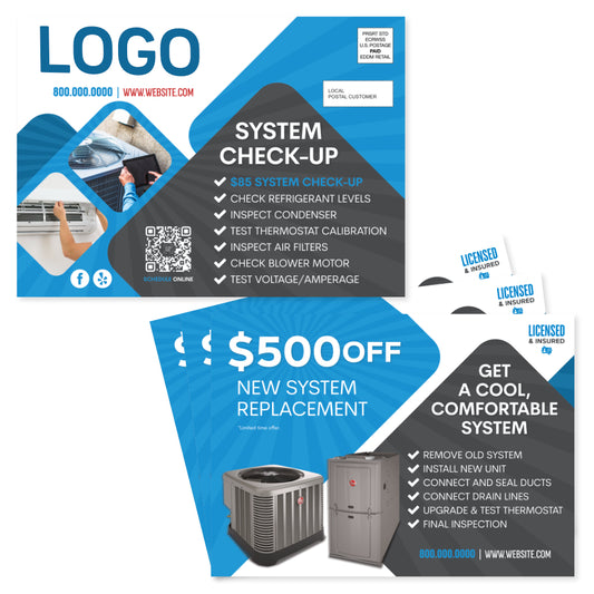 eddm hvac system replacement postcard design