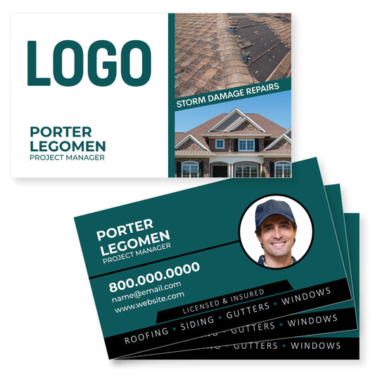 business card design for roofing contractor