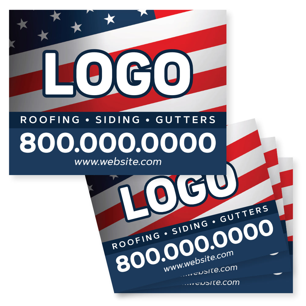 American Flag Roofing Yard Sign