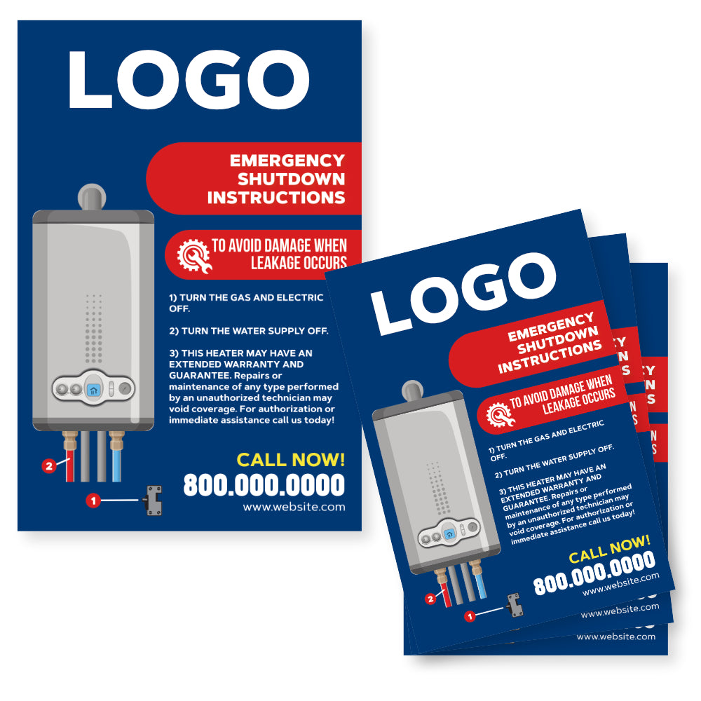 Water Connection Stickers Tankless Water Heater Stickers - Plumbing Stickers – Footbridge Marketing