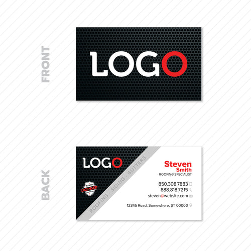 business card for roofing contractor