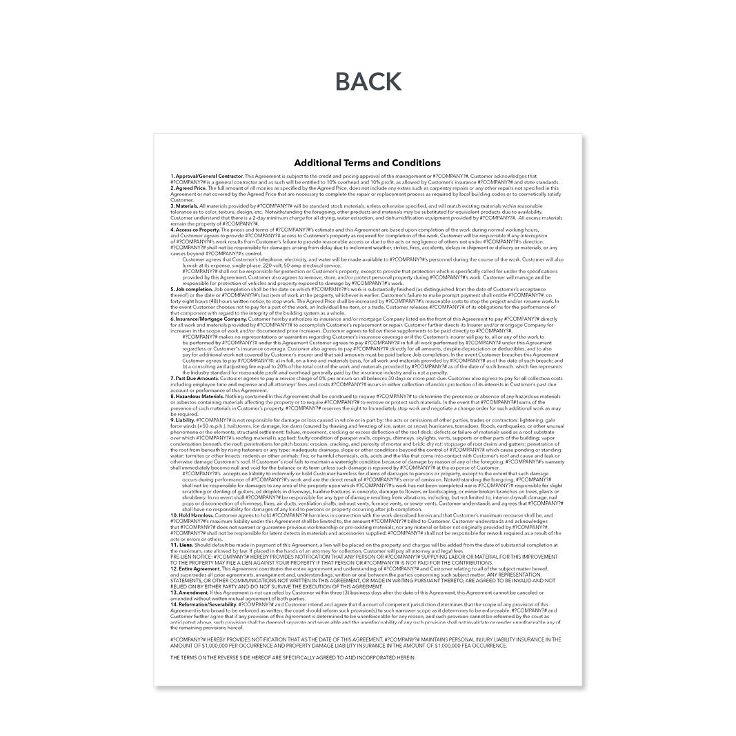 roofers carbonless invoice form