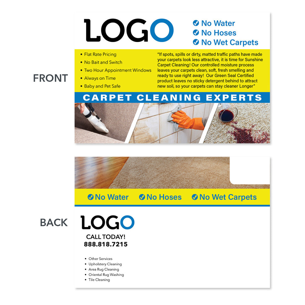 carpet cleaning service direct mail postcard