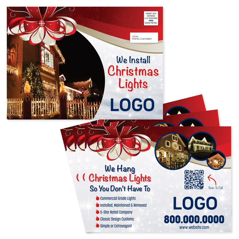 Christmas Lights EDDM Postcards - Holiday Light Hanging Services