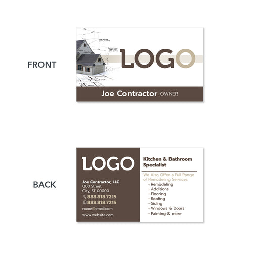 contractor business card design
