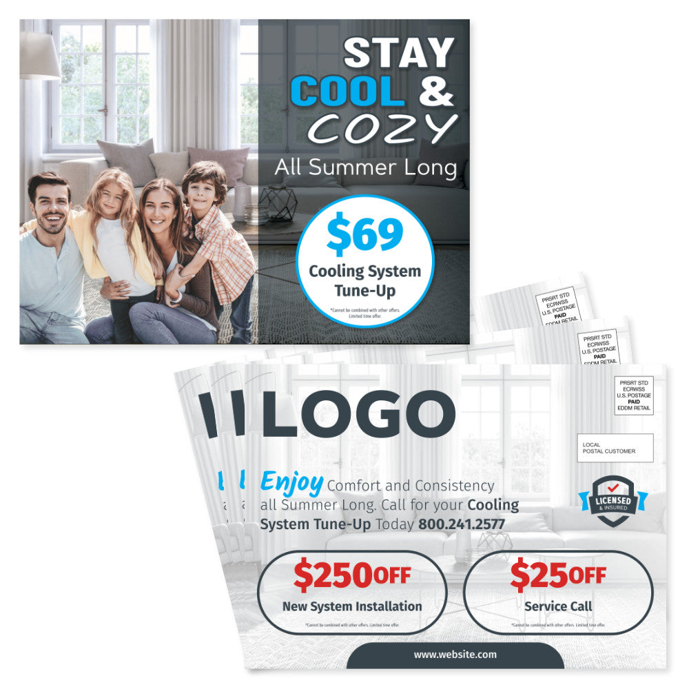 hvac cooling postcard design