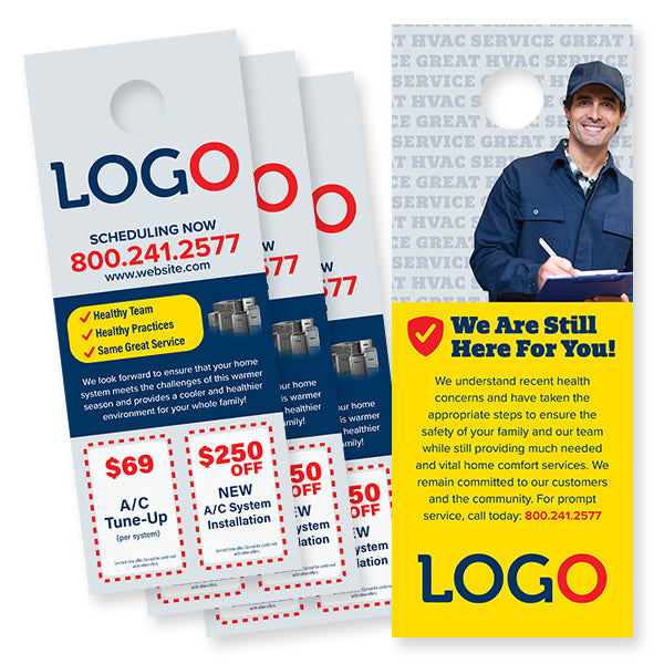 COVID19 hvac door hanger print design