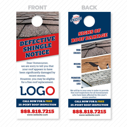 defective shingle door hanger for roofers