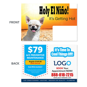 air conditioning postcard hot summer dog