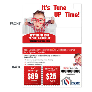 hvac maintenance postcard design boy thumbs up