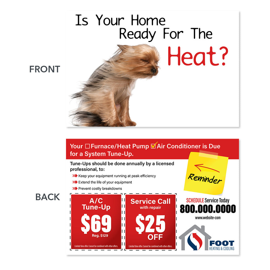 air conditioning postcard with dog