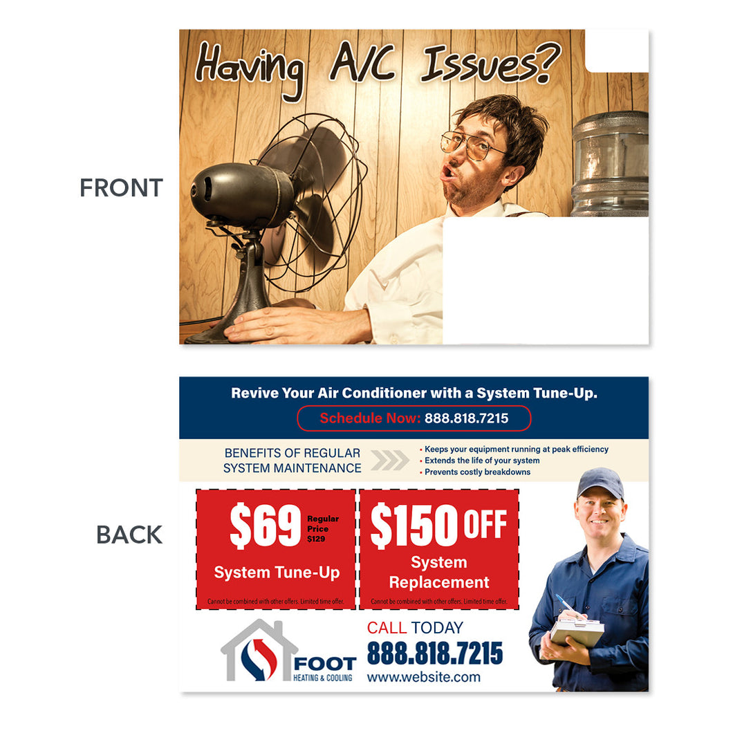 air conditioning postcard with fan