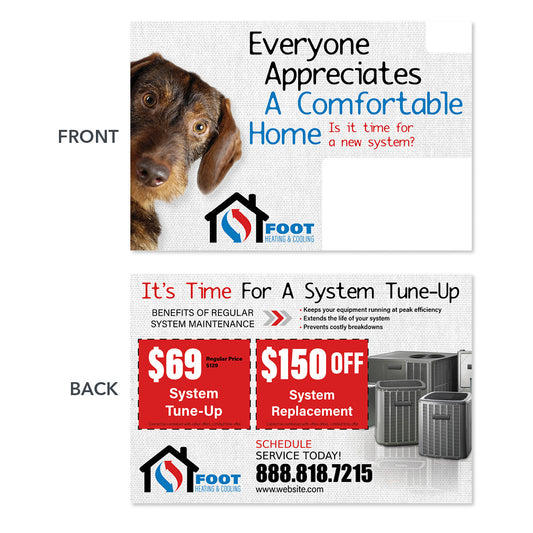 air conditioning direct mail postcard