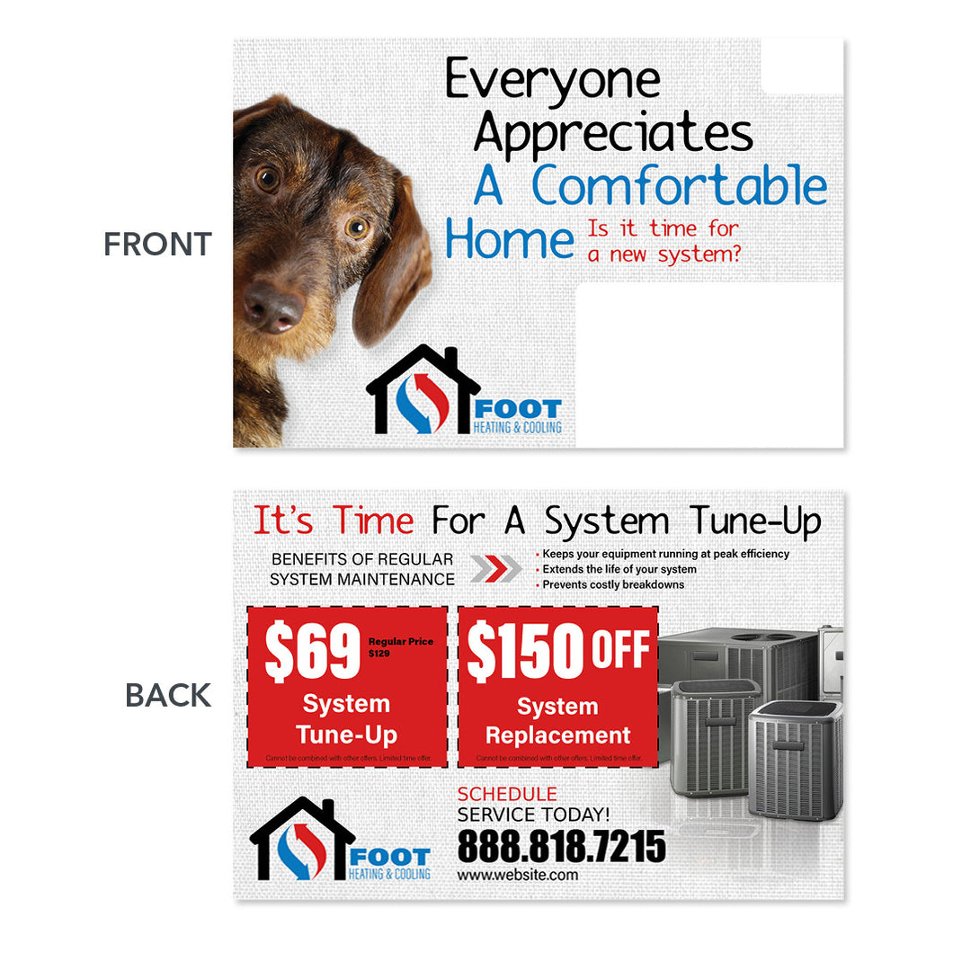 air conditioning direct mail postcard