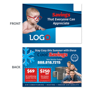 hvac air conditioning postcard with baby