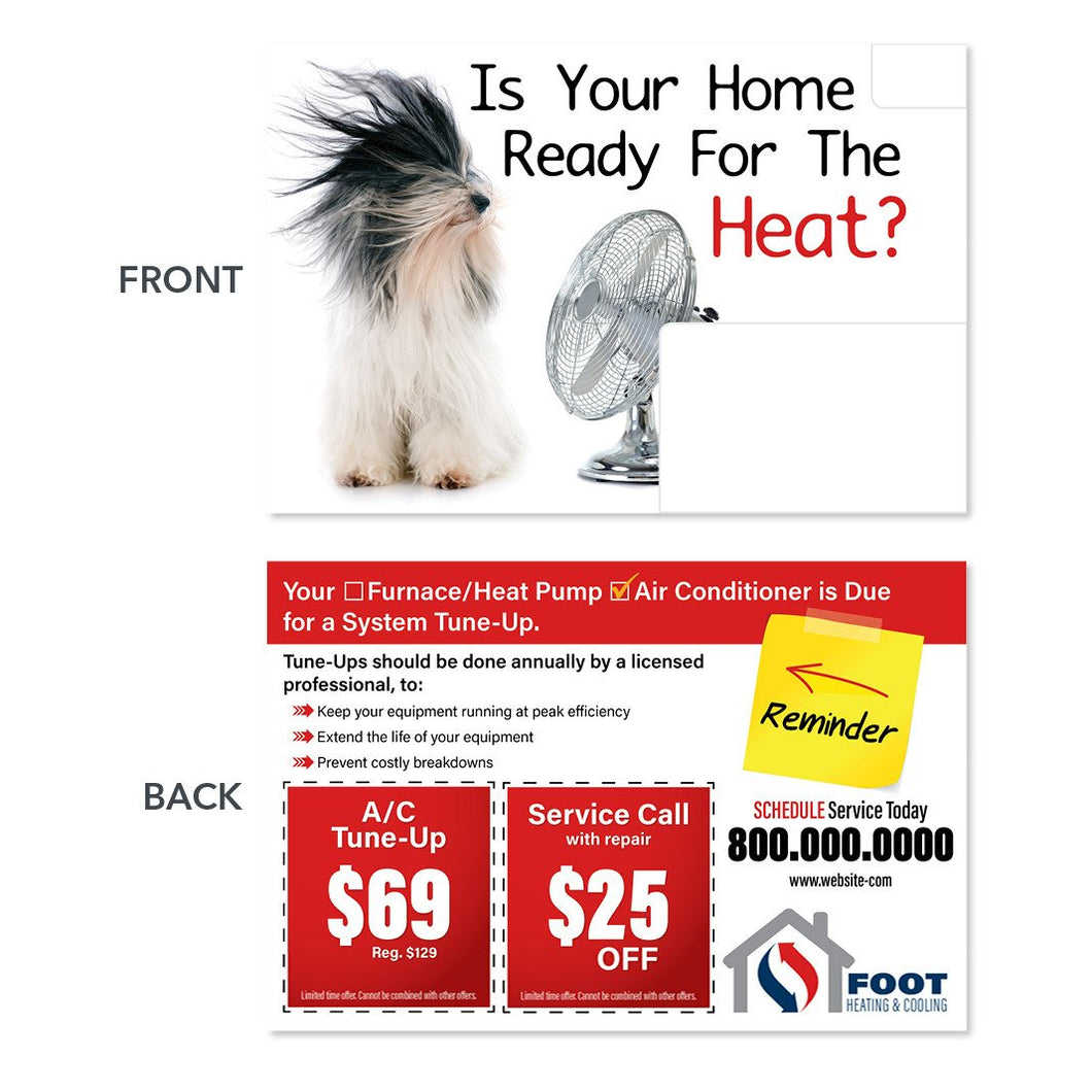 air conditioning direct mail postcard
