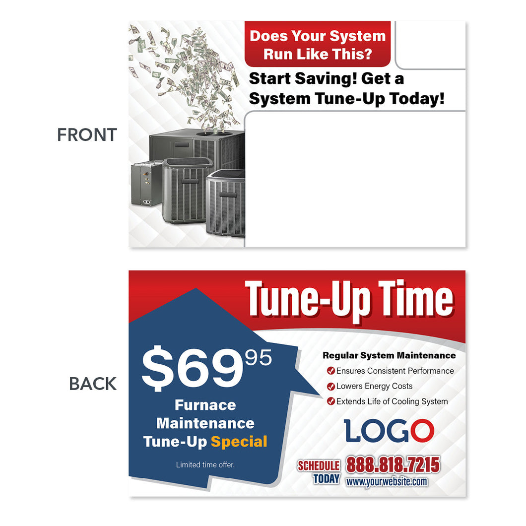 system replacement postcard for hvac company