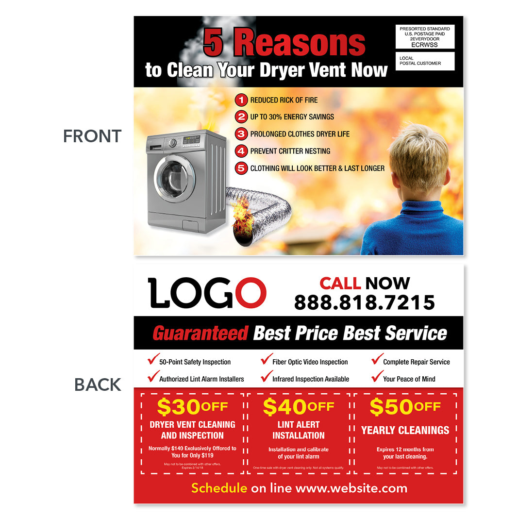 Dryer vent cleaning EDDM postcard