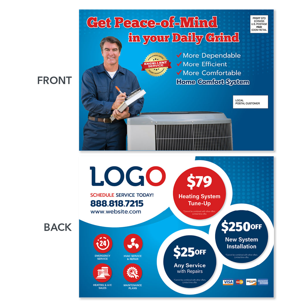 hvac heating EDDM maintenance postcard
