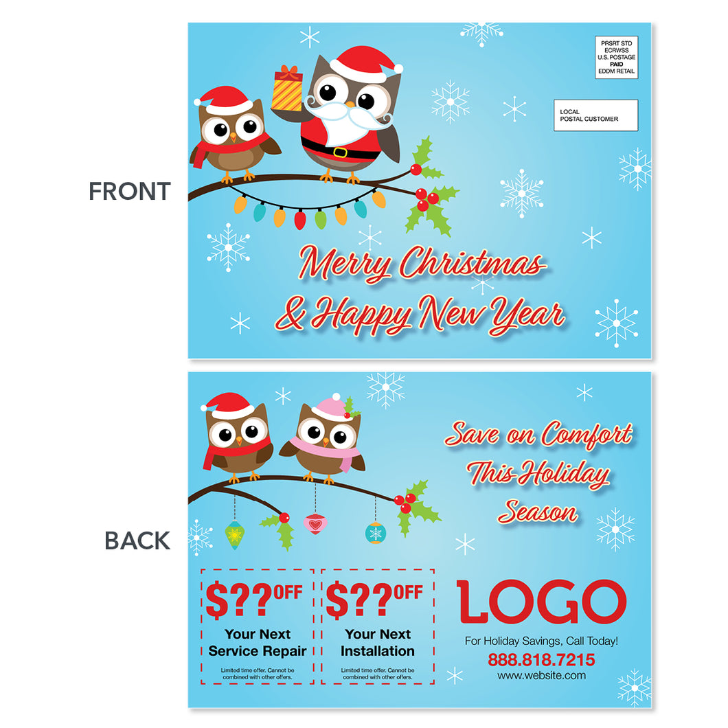christmas contractor eddm postcard