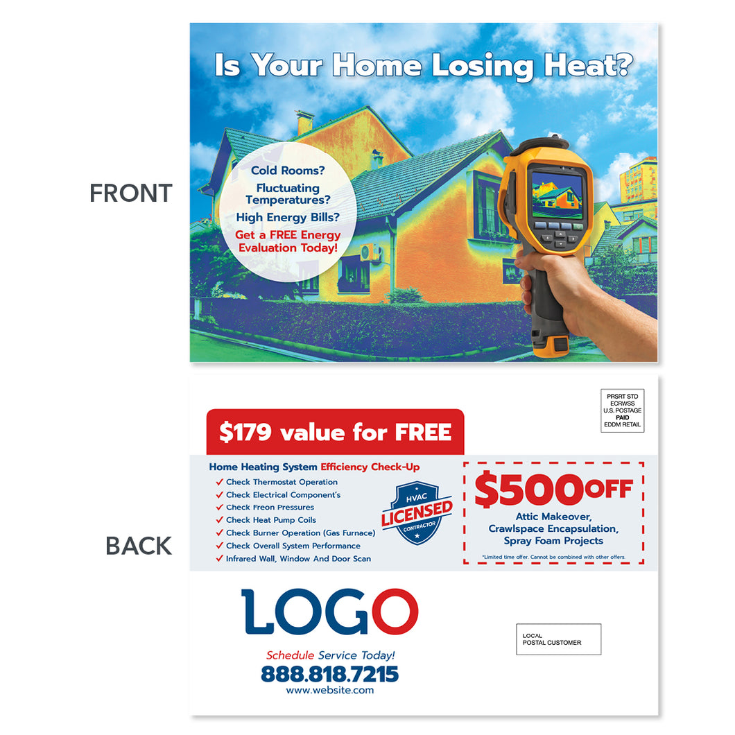 hvac insulation postcard design