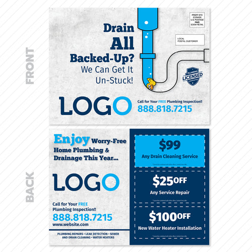 drain clearing plumbing eddm postcard