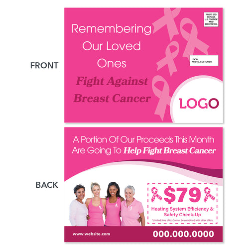 breast cancer awareness eddm postcard