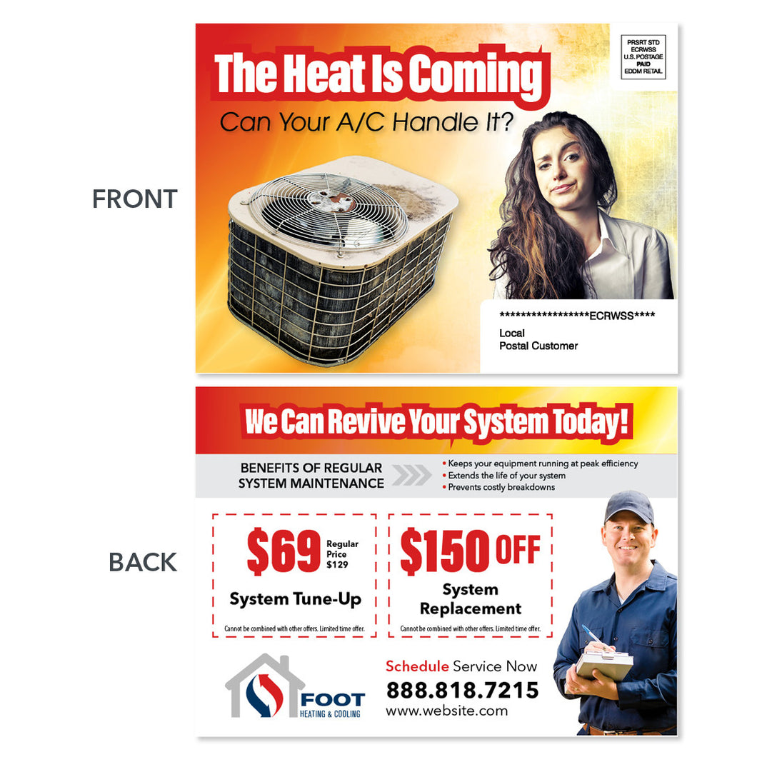 system replacement eddm postcard for hvac company